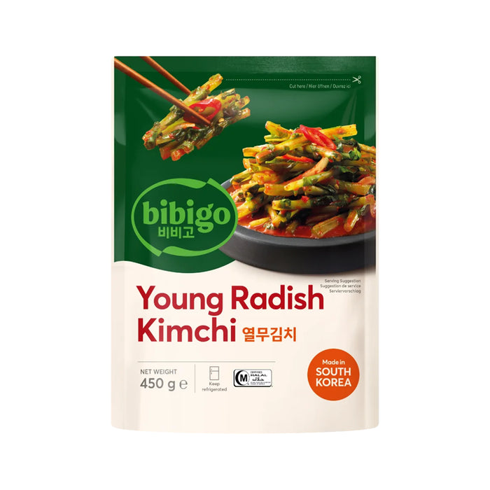 CJ bibigo Young Radish Leaves Kimchi (Yeolmu) 450g