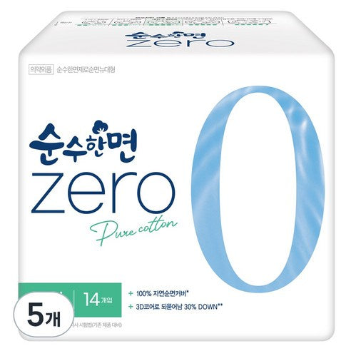 Sunsu Cotton Sanitary Pad Zero Small 18P / Medium 16P / Large 14P / Overnight 12P