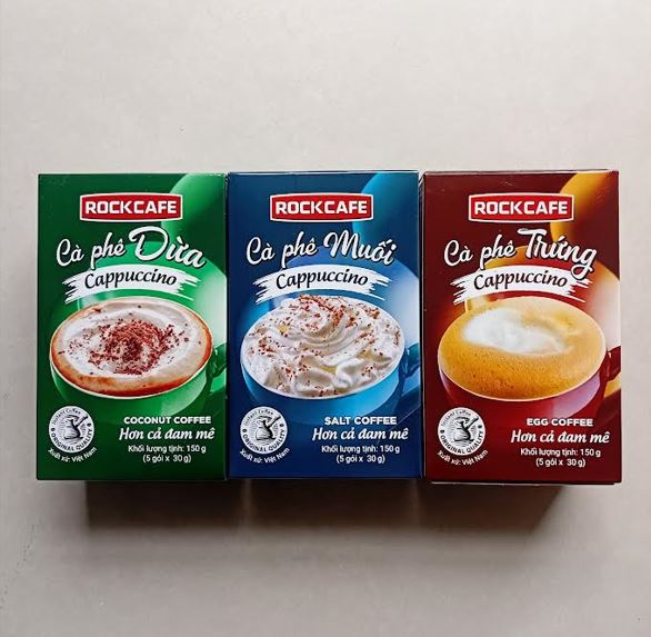 Rockcafe Cappuccino 150g (30g*5) Coconut/Salt/Egg – Vietnamese Coffee