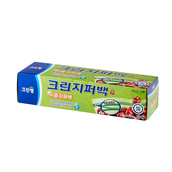 CLEANLAB Double Zipper Bag (Medium) 22cm × 25cm, 20 Bags