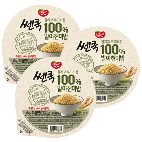 Dongwon Cooked 100% Sprouted Brown Rice 3P (195g*3EA) — Asianfoodnz