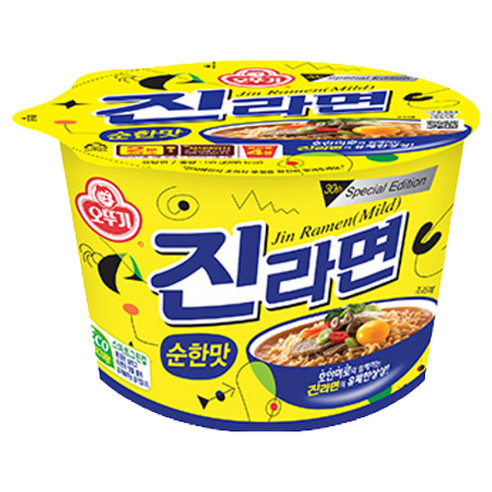 오뚜기 진라면 컵라면 110g 한국식 인스턴트 라면 (매운맛/순한맛)