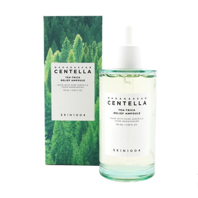 SKIN1004 마다가스카르 센텔라 티-트리카 릴리프 앰플 - 진정 및 여드름 관리 세럼 100ml