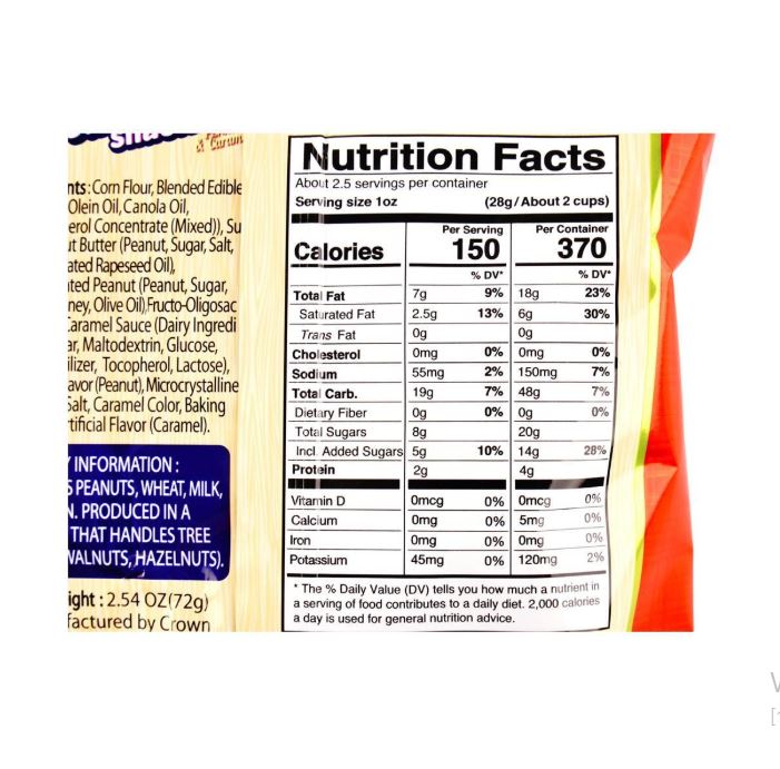 CROWN Caramel Corn & Peanuts Snack - Lightly Sweet & Crispy 72g