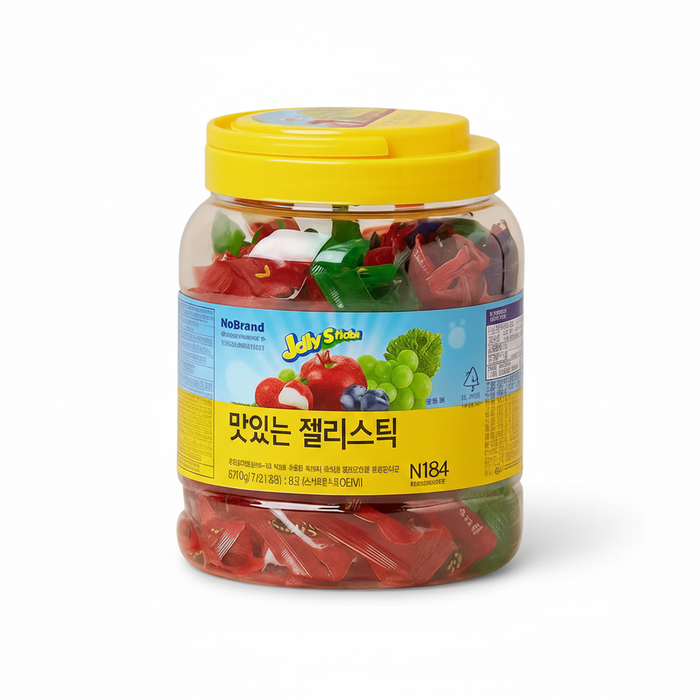 NOBRAND Delicious Jelly Sticks Assorted Fruit Flavour Snack Container 868g