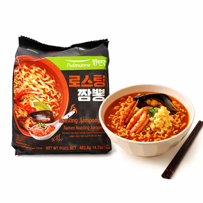 풀무원 自然干面 烘焙海鲜辣汤面 红蟹 402.8g（4包）