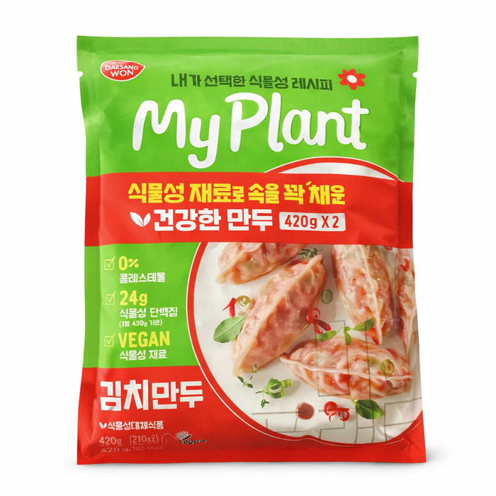 동원 마이플랜트 김치맛 만두 420g*2EA