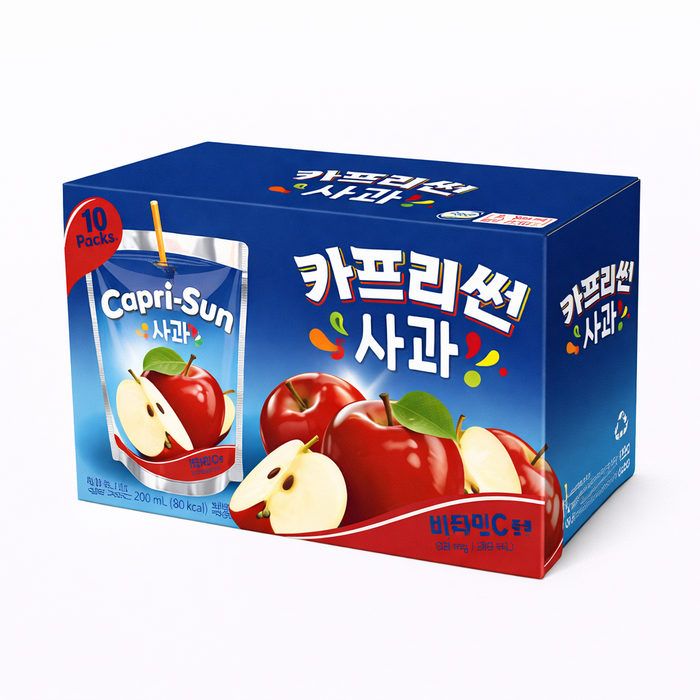 농심 카프리썬 사과맛 과즙음료 200ml × 10팩