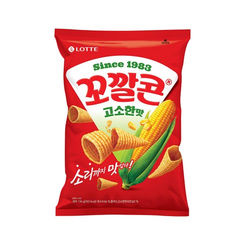 Lotte Kokkal Corn Original 134g / 67g | Korean Cone-Shaped Corn Chips