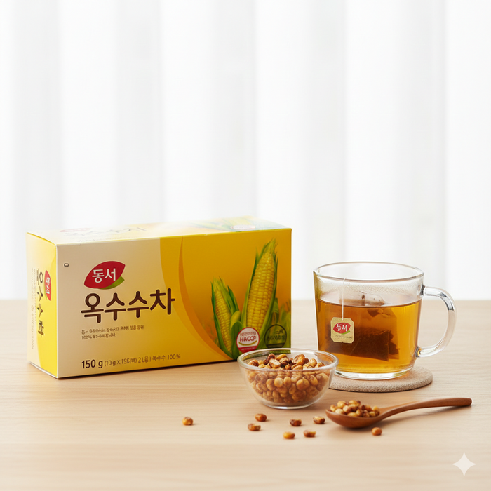 DONGSUH Corn Silk Tea Roasted Corn Tea Bags for 2L Brewing 150g (10g × 15)