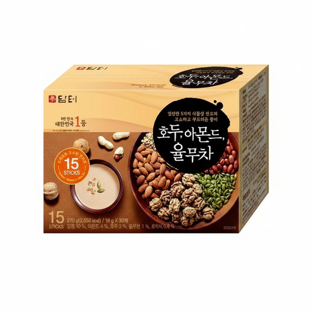 DAMTUH Walnut Almond Adlay Tea Korean Nut & Grain Beverage Stick 18g × ...