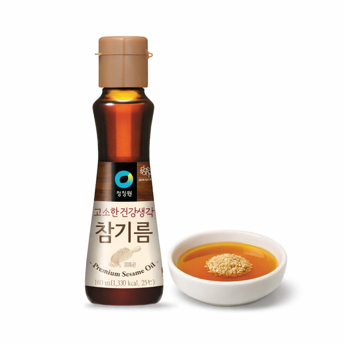 CHUNG JUNG ONE Sesame Oil Whole Roasted Sesame Seeds Korean Cooking Oil 160ml
