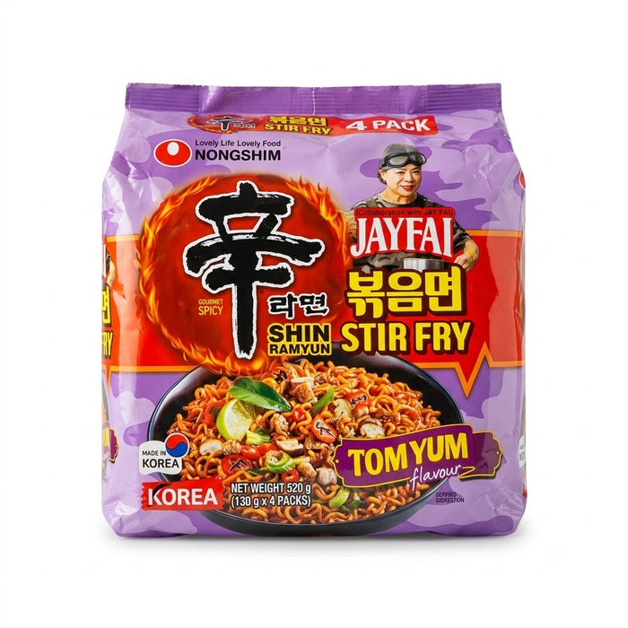 농심 신라면 JAYFAI 똠얌맛 볶음면 130g × 4개입
