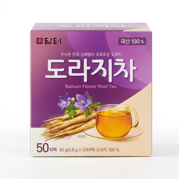 DAMTUH Balloon Flower Root Tea 40g (0.8g × 50 Tea Bags) – 100% Korean Doraji Herbal Tea