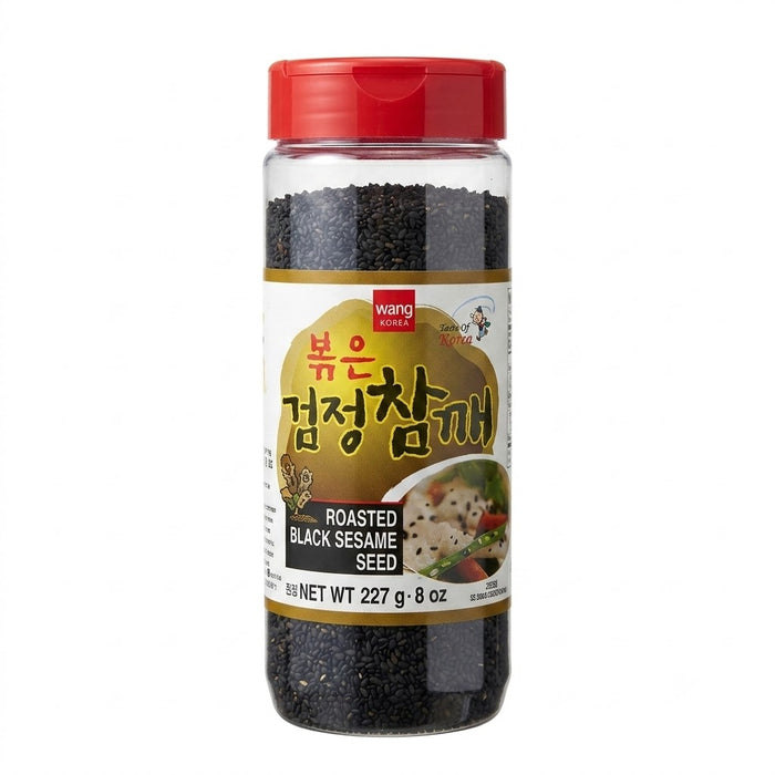 WANG Roasted Black Sesame Seeds 227g – Premium Korean Toasted Black Sesame for Cooking, Rice & Baking