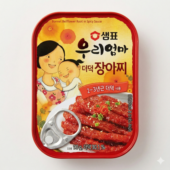 SEMPIO My Mom Spicy Deodeok Pickled Bellflower Root Korean Side Dish Can 90g