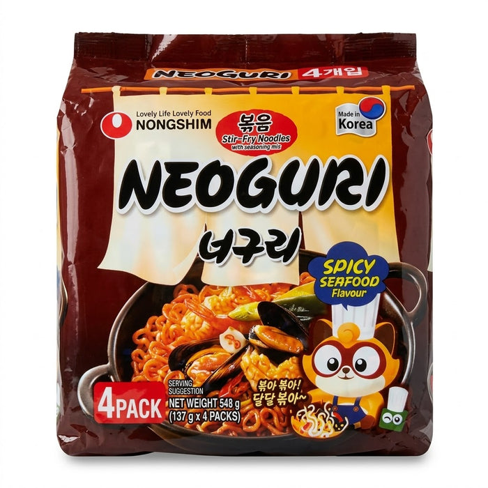 농심 볶음 너구리 매운 해물맛 137g × 4개입