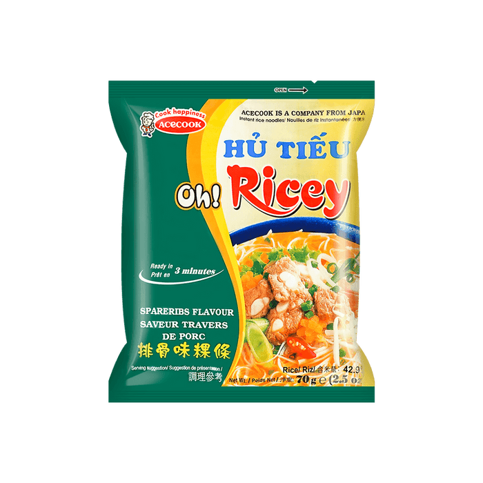 ACECOOK Oh! Ricey Rice Noodles Spare Ribs Flavor Bag 70g