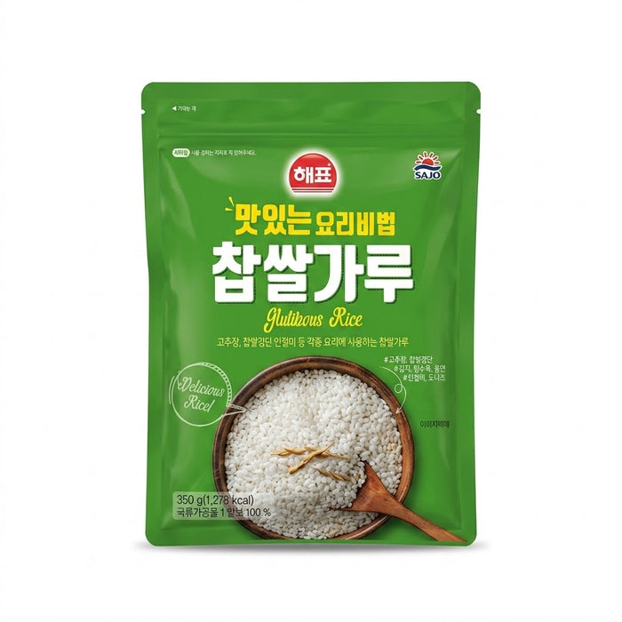 HAEPYO Korean Glutinous Rice Flour 350g – Premium Sticky Rice Powder for Tteok, Mochi & Korean Cooking