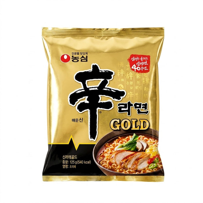 NONGSHIM Shin Ramyun Gold Premium Spicy Korean Instant Noodles Multipack 125g × 4 Packs