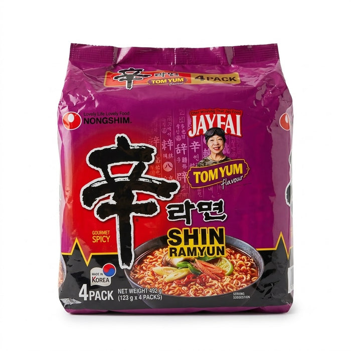 농심 신라면 JAYFAI 똠얌 국물라면 123g × 4개입