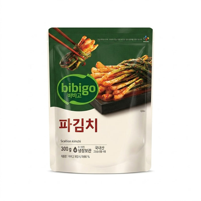 CJ BIBIGO Green Onion Kimchi 300g – Korean Pa Kimchi Fermented Scallion Kimchi