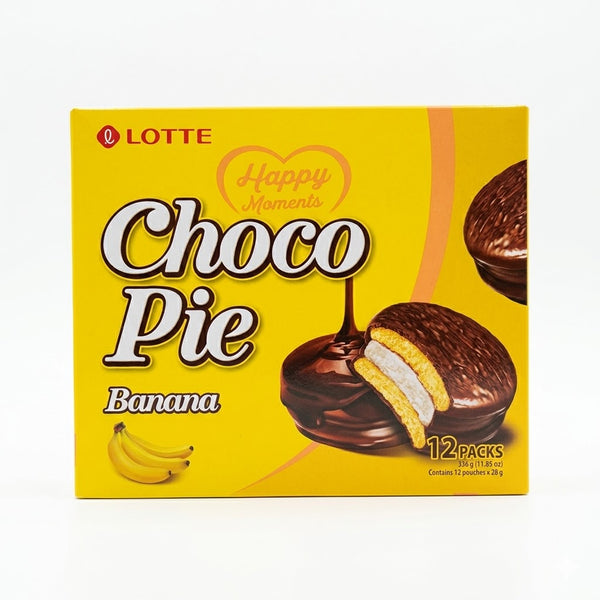 LOTTE Choco Pie Banana Marshmallow Chocolate Cake Snack 336g (12