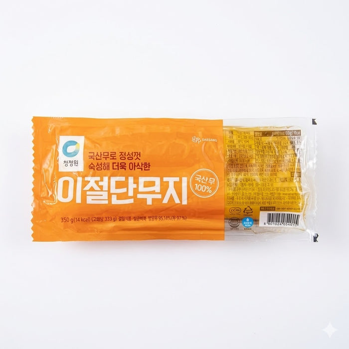 Chung Jung One Half-Cut Pickled Radish Danmuji for Korean Side Dish & Kimbap 350g