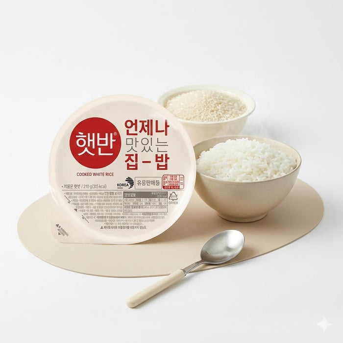 CJ Hetbahn Cooked White Rice Korean Instant Rice 210g × 6 Pack