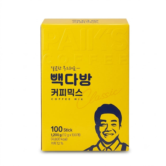 PAIK'S COFFEE Classic Korean Instant Coffee Mix 1.2kg (12g × 100 Sticks)