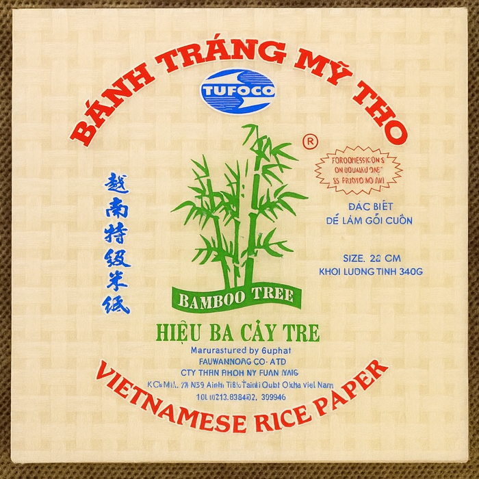 Bamboo Tree Vietnamese Square Rice Paper 22cm 340g