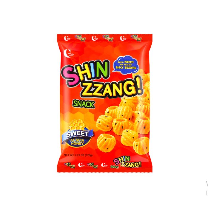 CROWN Shin Zzang Honey & Black Sesame Snack – Korean Traditional Crispy Treat 120g