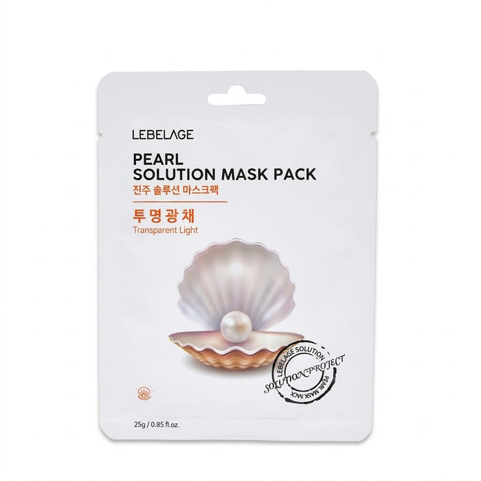 LEBELAGE Pearl Solution Mask Pack 25g × 10 Sheets – Radiance & Moisturising Korean Sheet Mask
