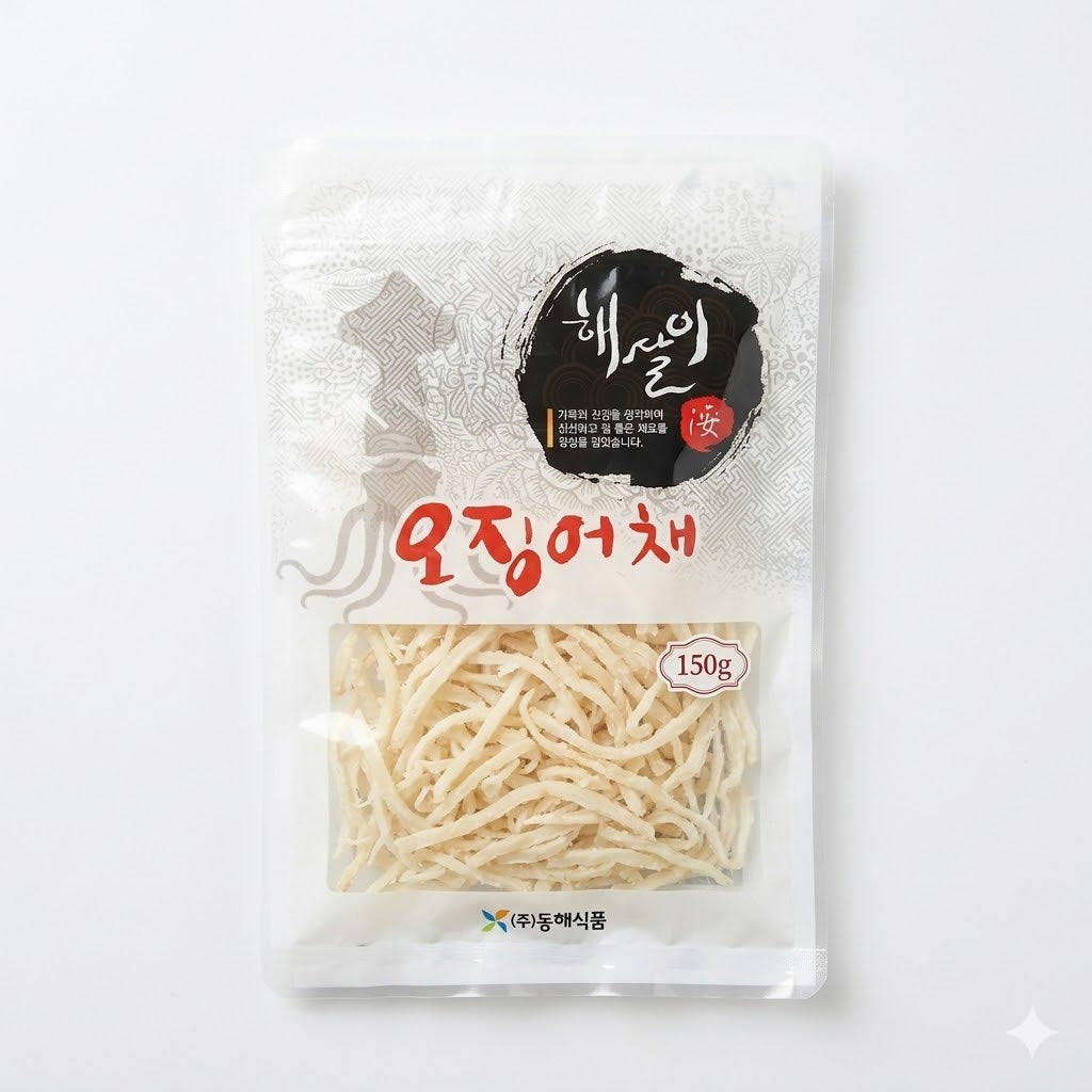 DONGHAE Roasted Shredded Squid Korean Dried Squid Snack & Side Dish 15 ...