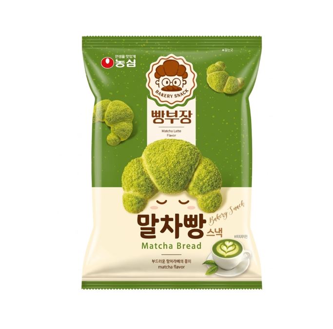 NONGSHIM Bbangbujang Matcha Bread Korean Sweet Bakery Snack 55g