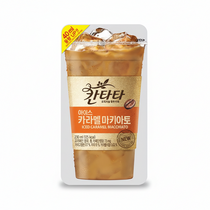 롯데 칸타타 카라멜 마끼아또 커피 파우치 230ml