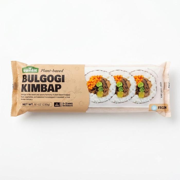 SL Frozen Plant-Based Bulgogi Kimbap Korean Seaweed Rice Roll 230g – Ready-to-Heat Frozen Meal