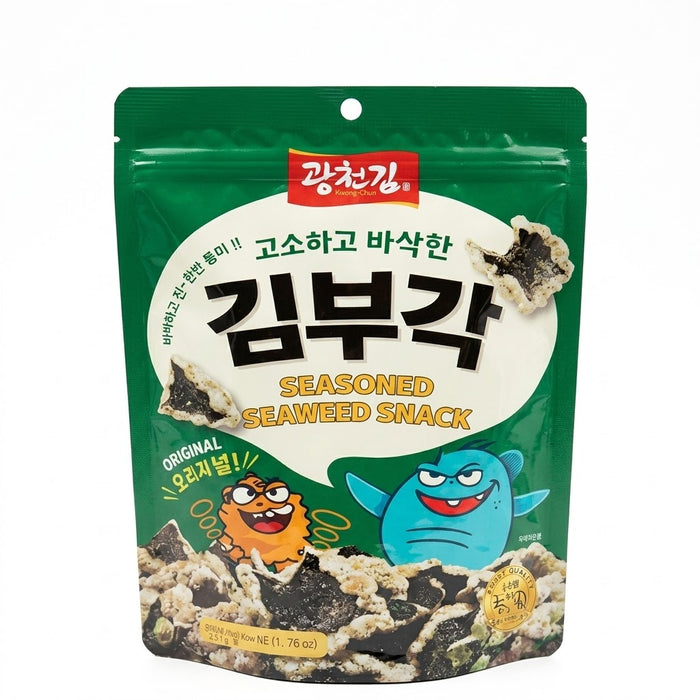KWANGCHEON Crispy Seasoned Seaweed Bugak Original Korean Seaweed Snack 50g