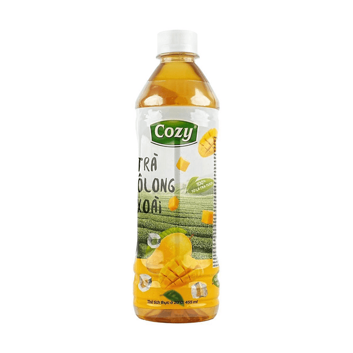 COZY Oolong Mango Tea 455ml – Refreshing Vietnamese Fruit Oolong Tea Drink with Natural Tea Leaves & Tropical Mango Flavor