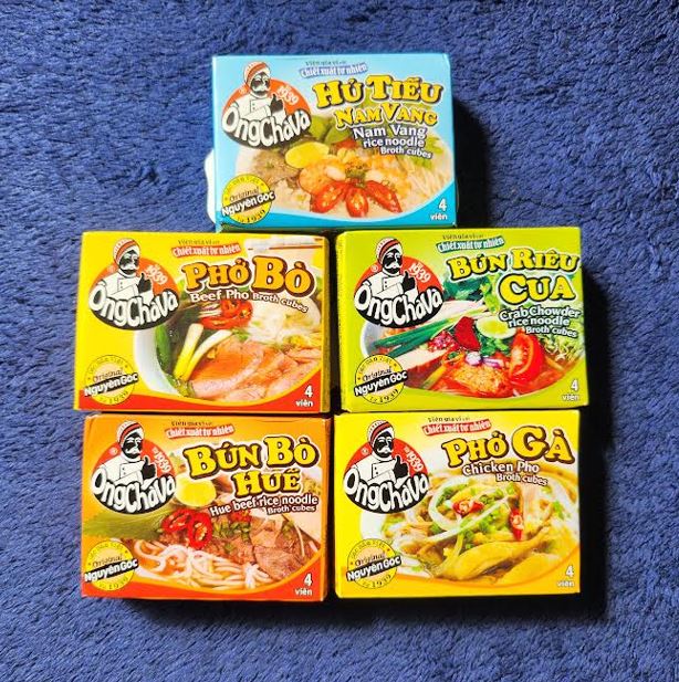 ONGCHAVA Vietnamese Noodle Broth Cubes 75g – Assorted Flavors 5 Flavors & Combo Pack