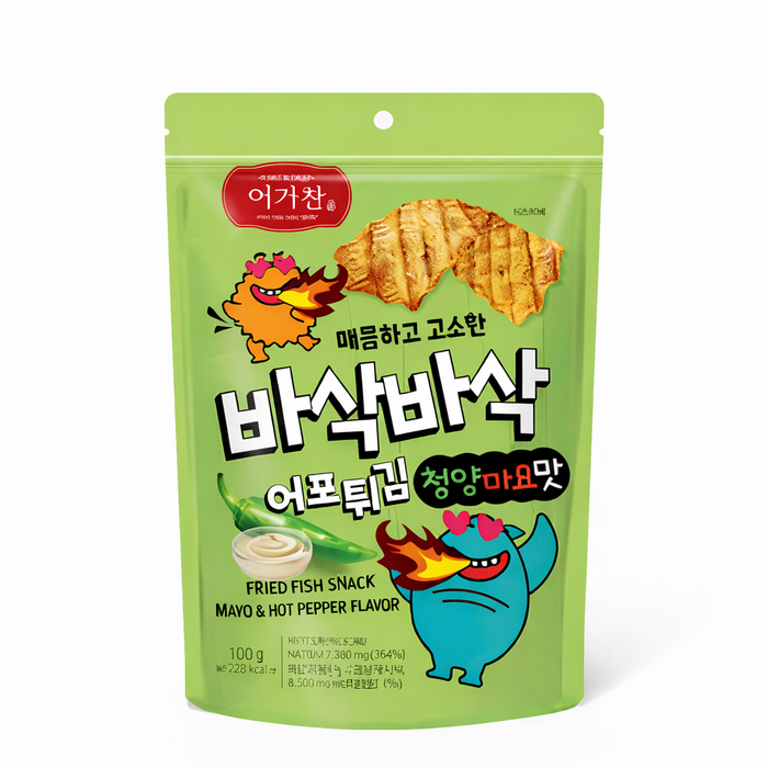 EOGACHAN Crispy Fried Fish Snack Cheongyang Mayo Flavor 100g