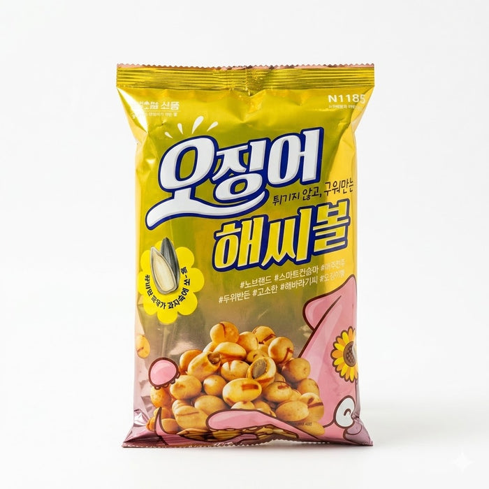 NoBrand Squid Sunflower Seed Balls Crispy Snack 270g – Korean Savory Crunch Snack