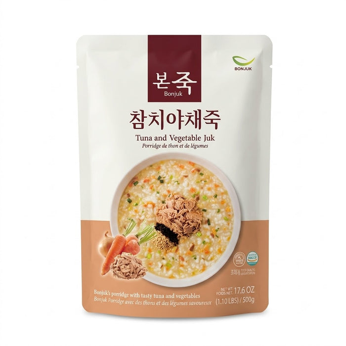 BONJUK Tuna & Vegetable Korean Rice Porridge 500g – Ready-to-Heat Chamchi Yachae Juk