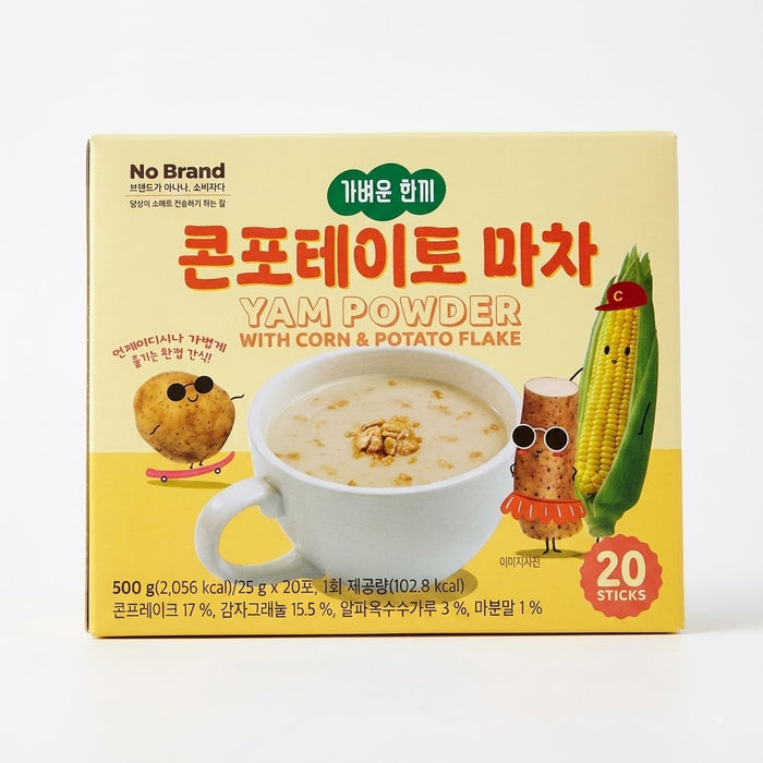 NOBRAND Corn Potato Yam Powder Drink 500g (25g × 20 Sticks) – Korean Savoury Grain Drink Mix