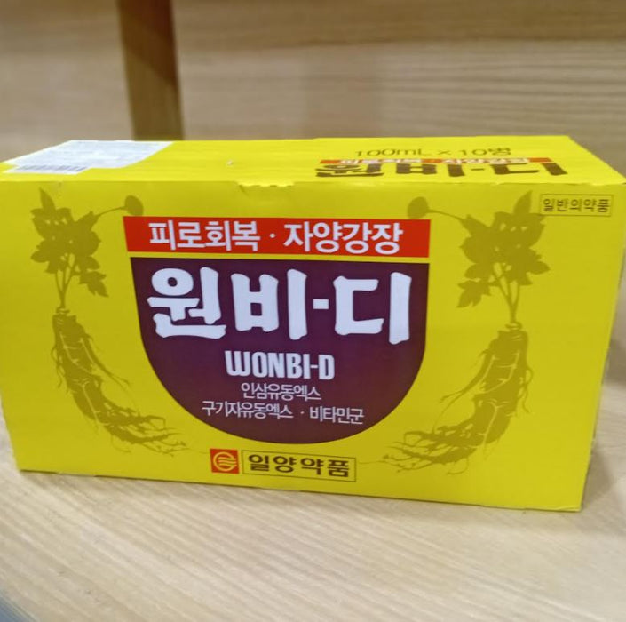 Wonbi-D Korean Herbal Vitality Drink 100ml × 10 Bottles