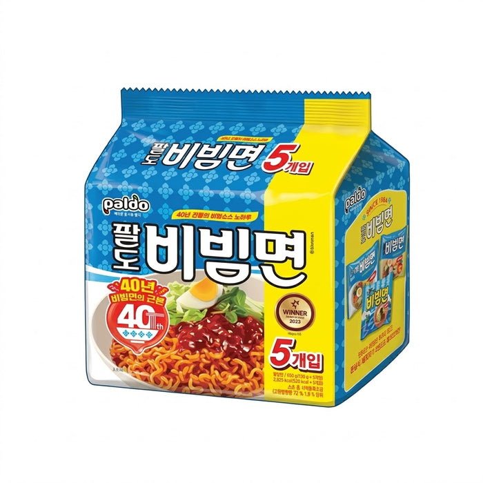 PALDO Bibimmen Korean Spicy Sweet Cold Noodles Multipack 130g × 5