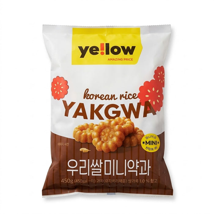 YELLOW Korean Rice Mini Yakgwa 450g – Traditional Korean Honey Cookies