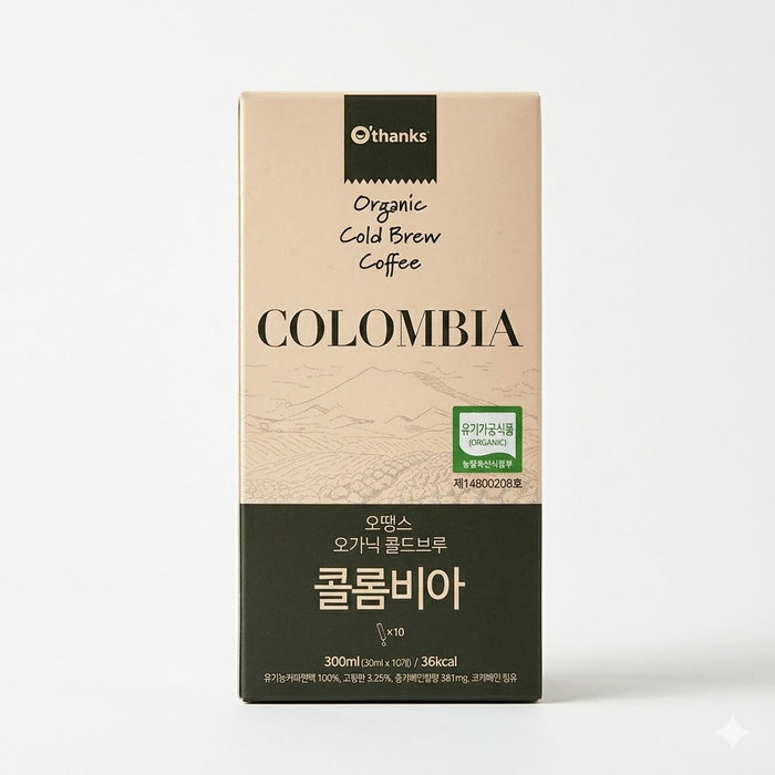 오땡스 오가닉 콜드브루 콜롬비아 커피원액 300ml (30ml × 10)