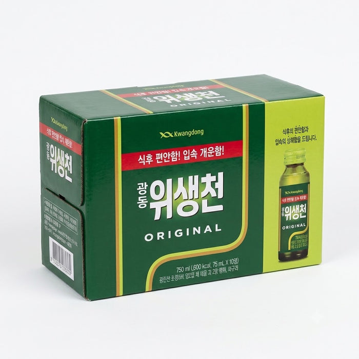 KWANGDONG Wisaengcheon Original Herbal Digestive Drink 75ml × 10 Bottles – Korean Herbal Stomach Relief