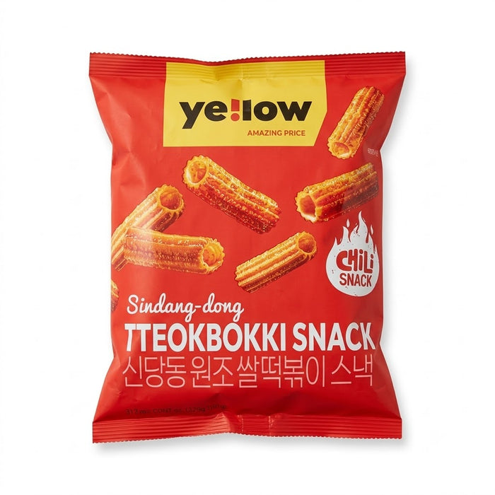 YE!LOW Sindang-dong Original Rice Tteokbokki Snack 165g – Sweet & Spicy Korean-Style Crunchy Snack